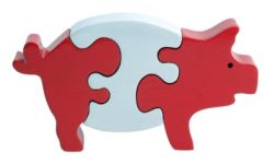 pig Wooden rubberwood puzzle