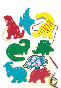 lacing cards dinosaurs