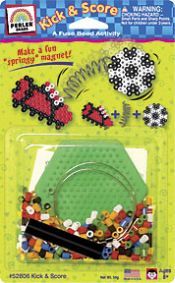 kid craft perler bead kick and score