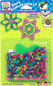 kid craft perler beads star suncatcher