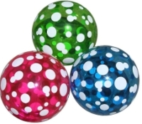 Green Blue Pink Beach Ball with white
                polka dots
