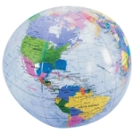 Clear World Globe Beach Ball Political